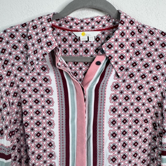 Boden Womens 4R Placement Print Shirt Blouse Long Sleeve Geometric Office Career - Picture 4 of 8